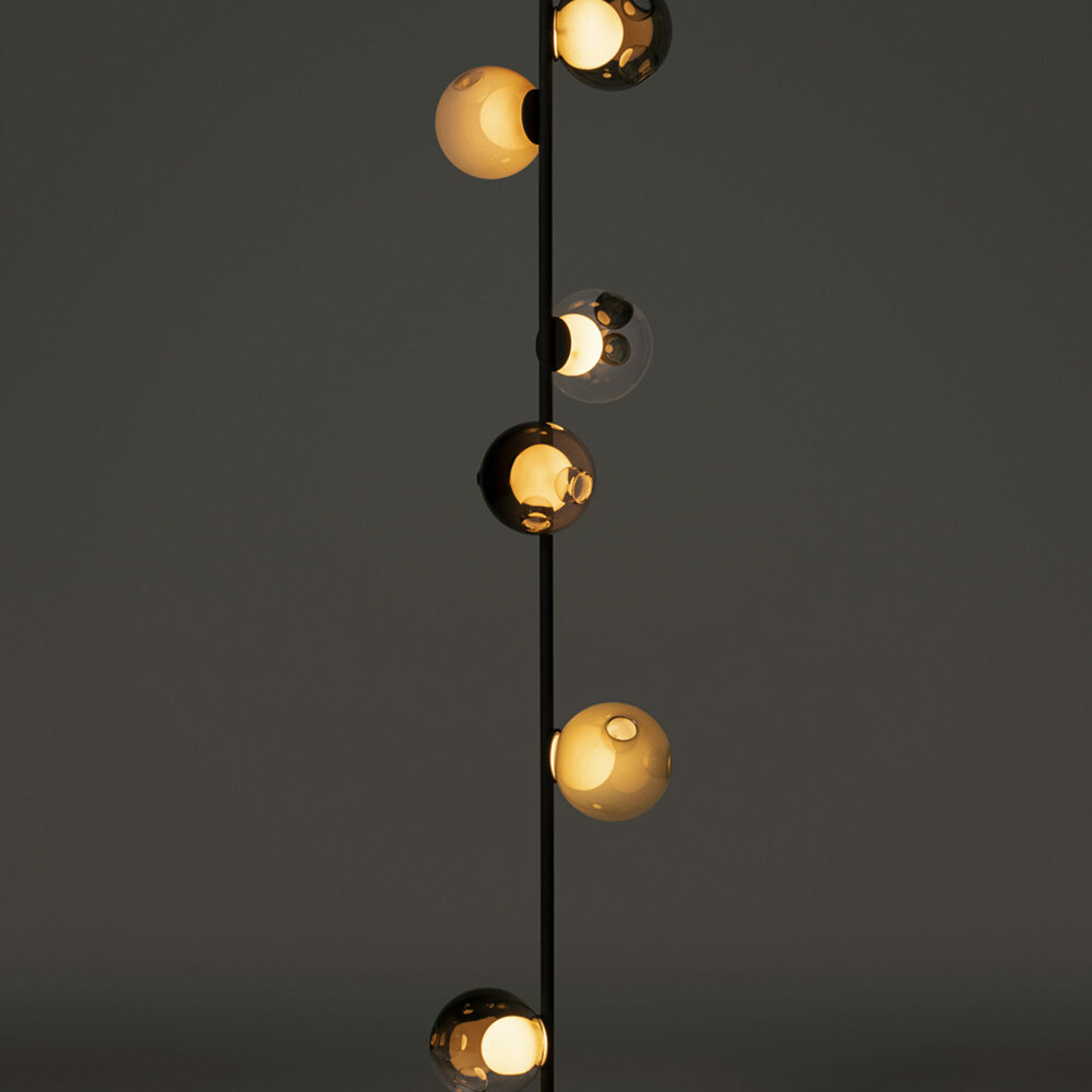 Glass ball floor lamp