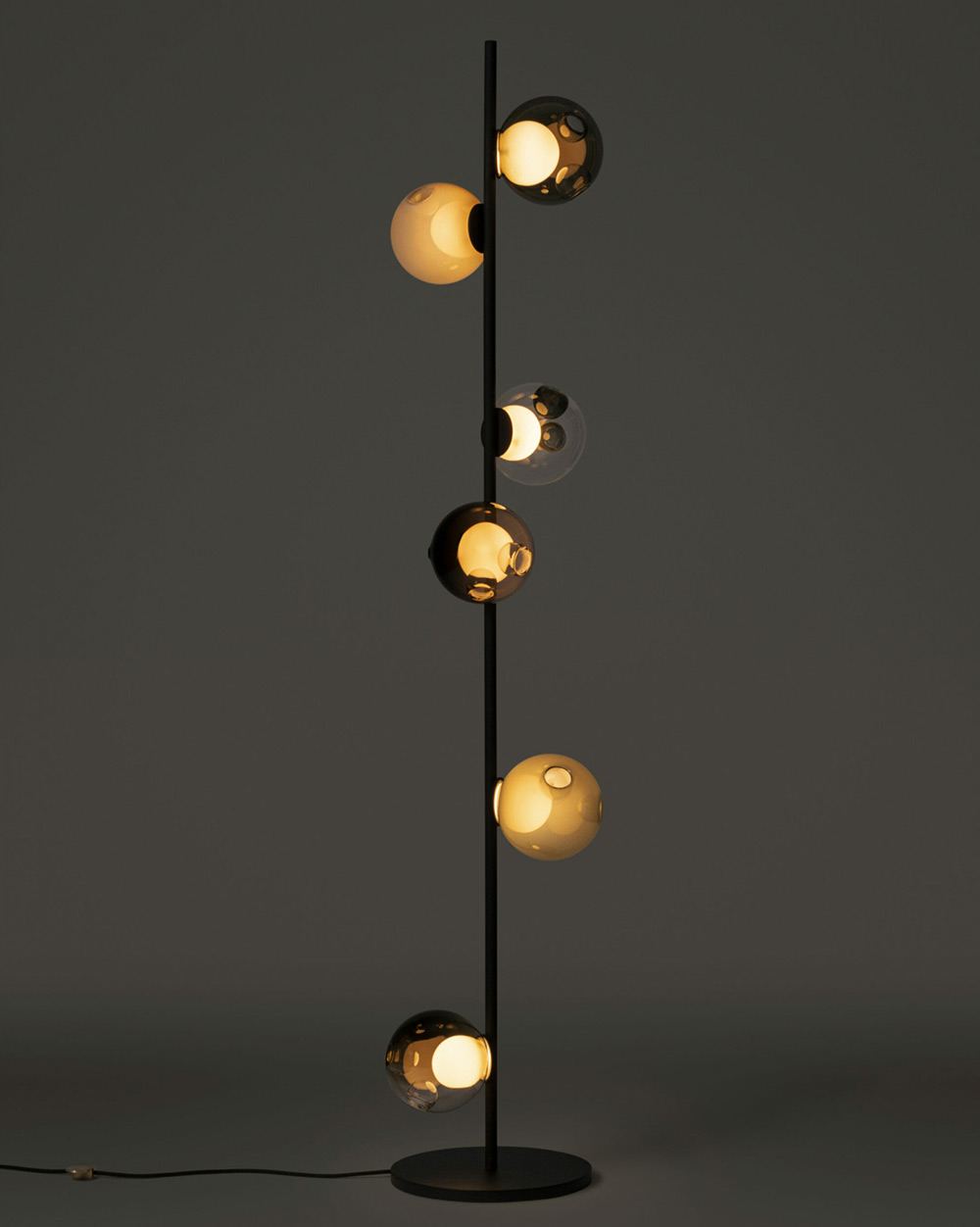 Glass ball floor lamp