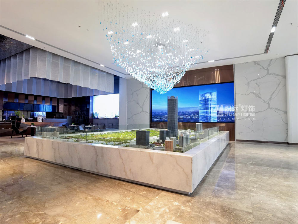 Office lobby decorative glass stone chandelier