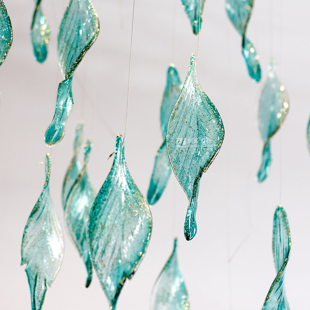 Glass Leaf Art Chandelier