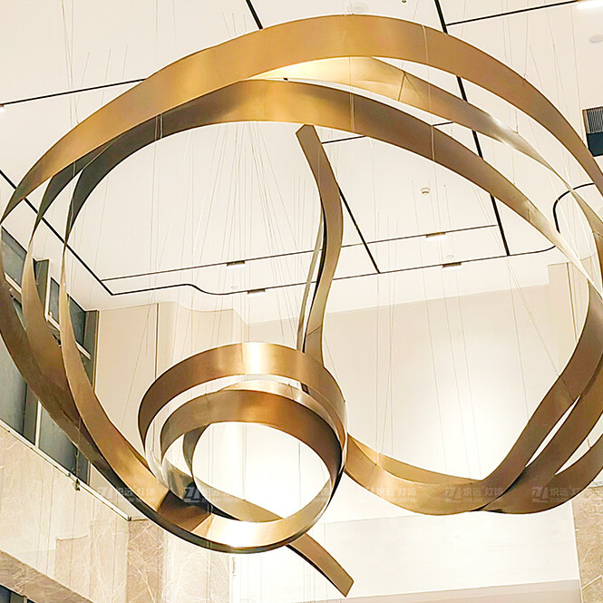 Metal ribbon art installation