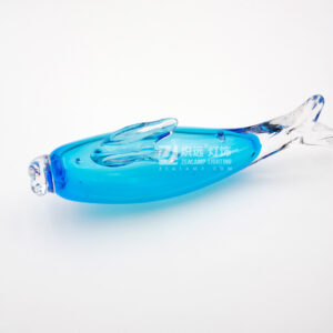 Blue fish art glass chandelier pendant