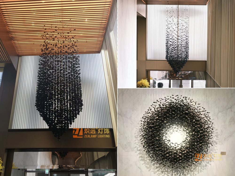 Hotel installation art chandelier