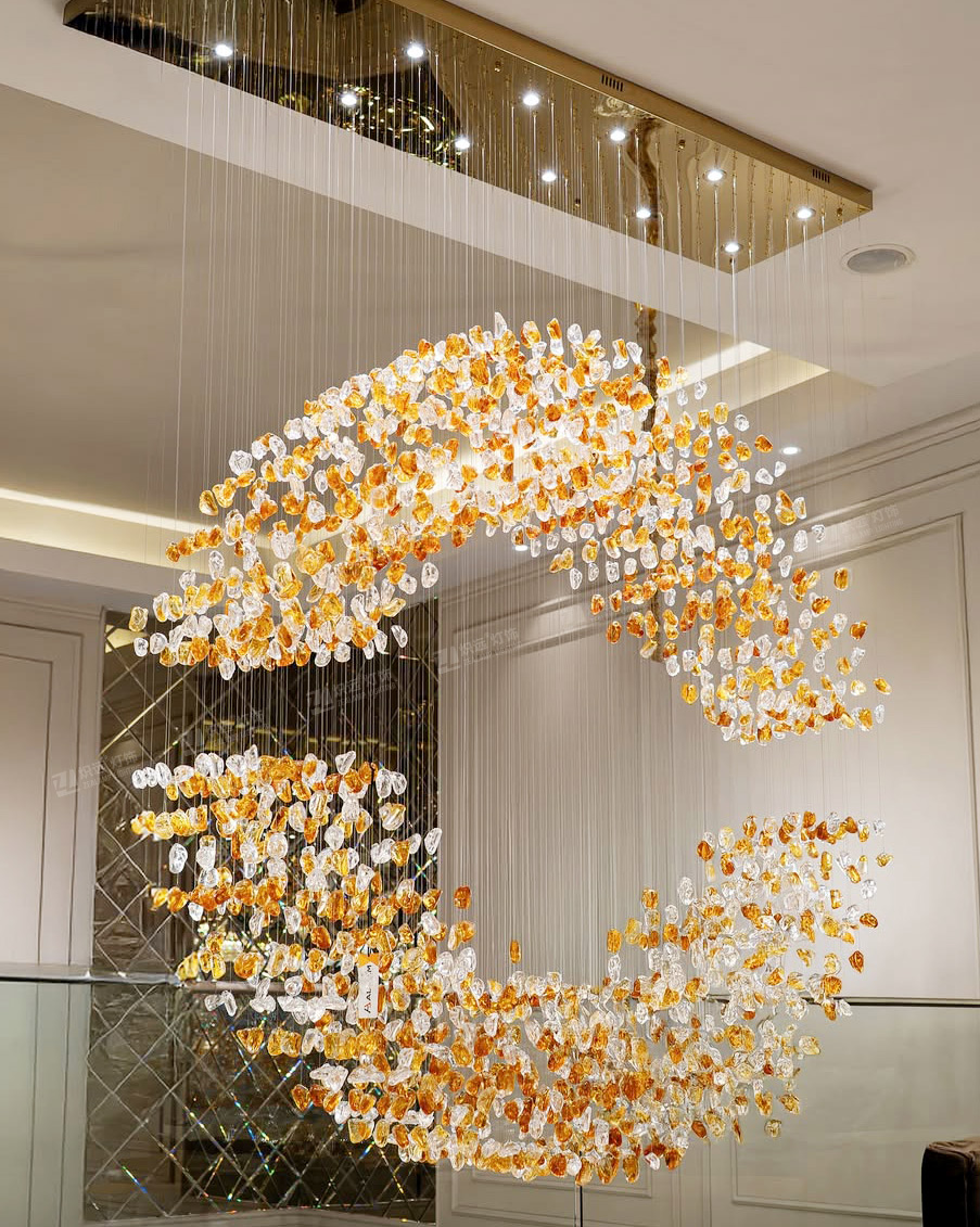 Glass Stone Art Chandelier