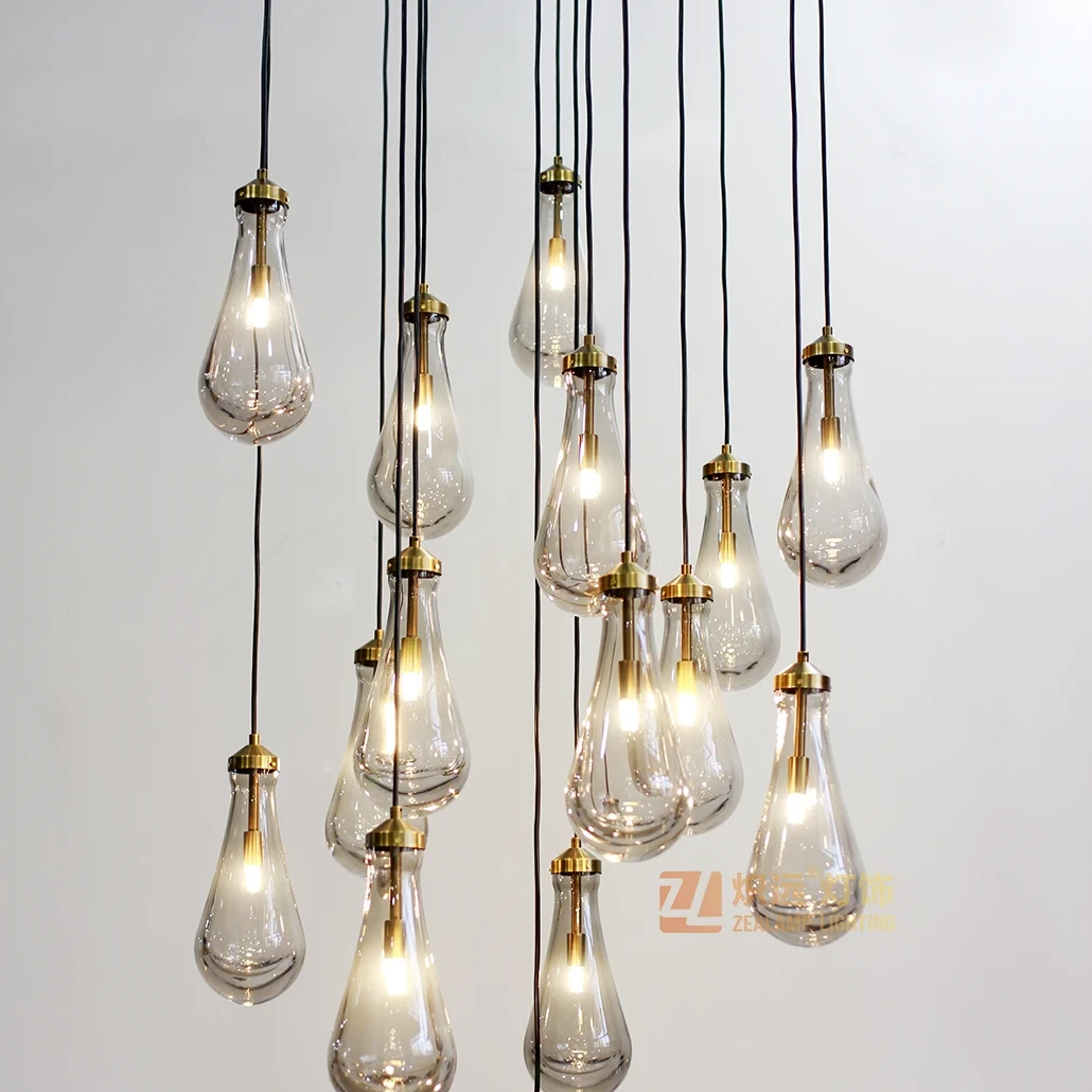 Villa staircase chandelier