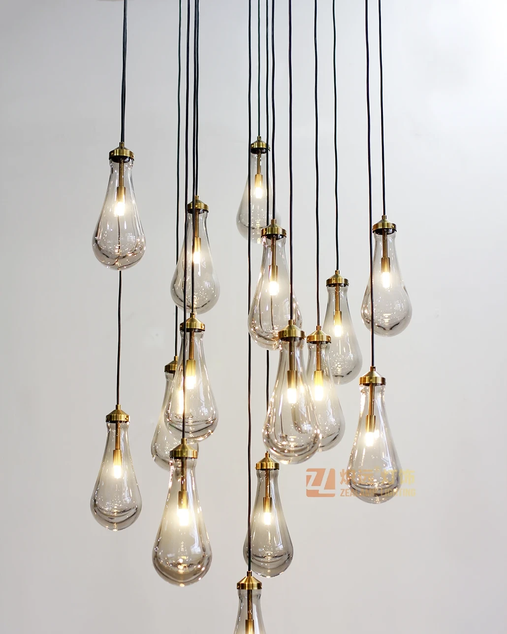 Villa staircase chandelier