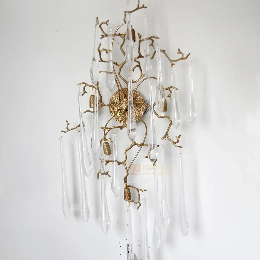 Water droplet glass decorative wall lamp