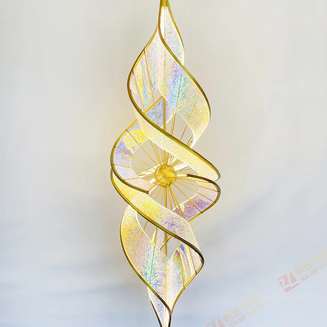 Acrylic spiral pendant light