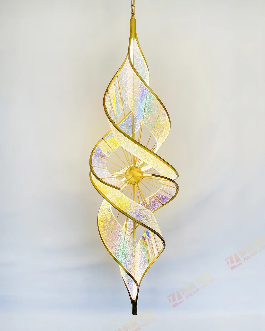 Acrylic spiral pendant light