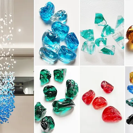 Glass stone pendant light