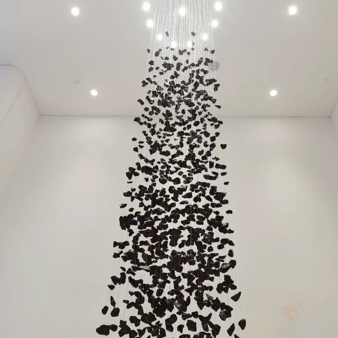 Black Stone Art Pendant Light