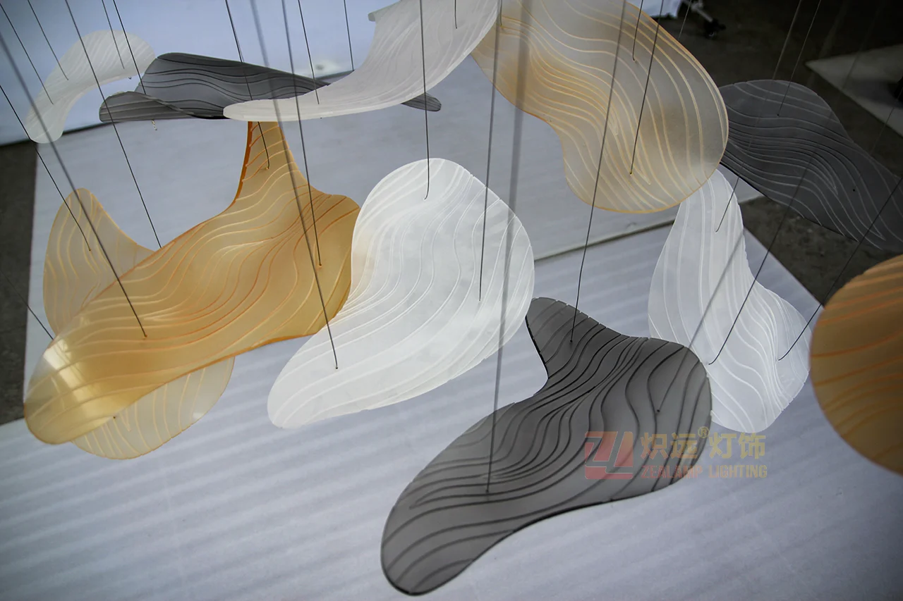 Acrylic art installation pendant light