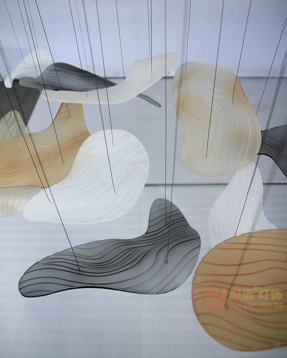 Acrylic art installation pendant light