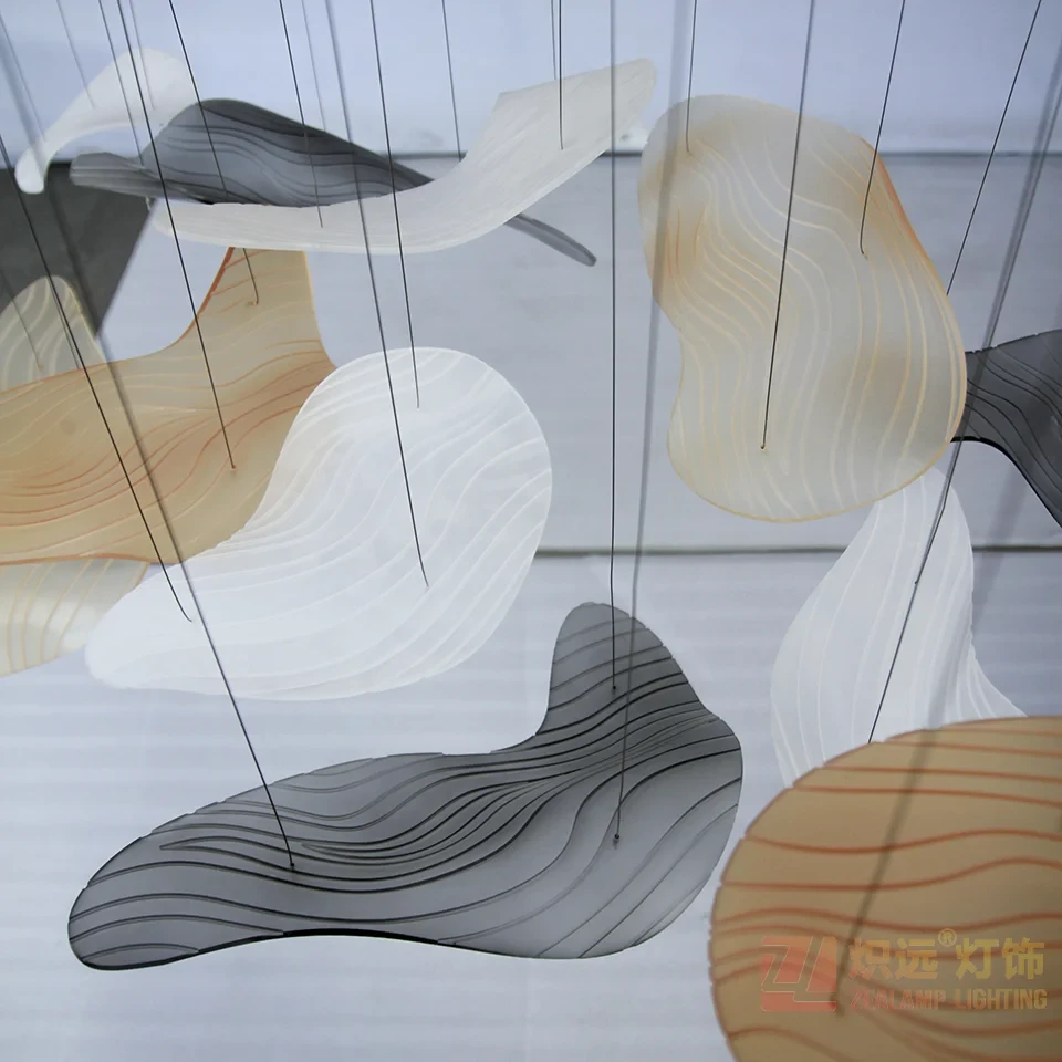 Acrylic art installation pendant light