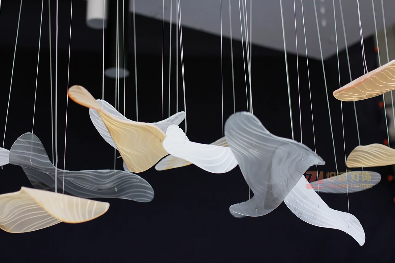 Acrylic art installation pendant light