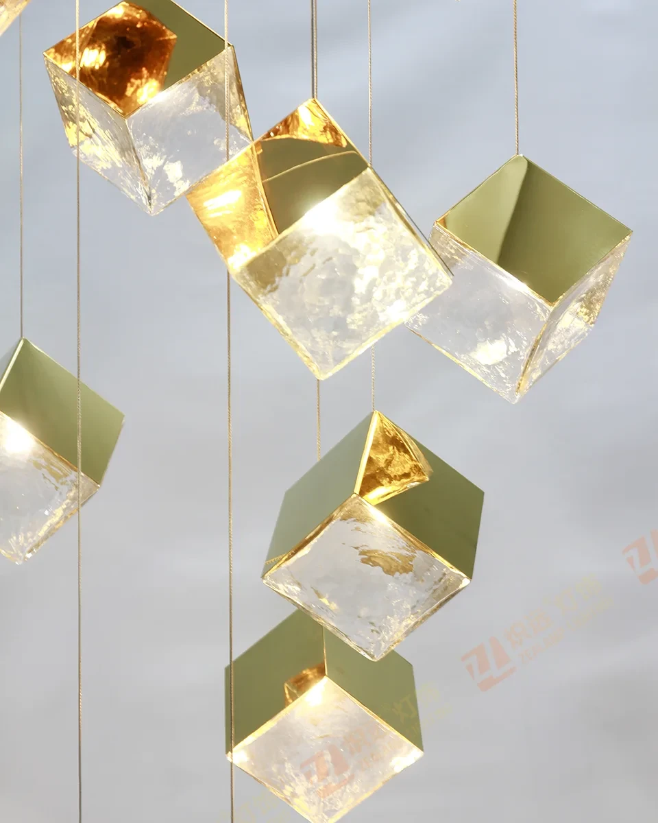 Cube glass pendant light