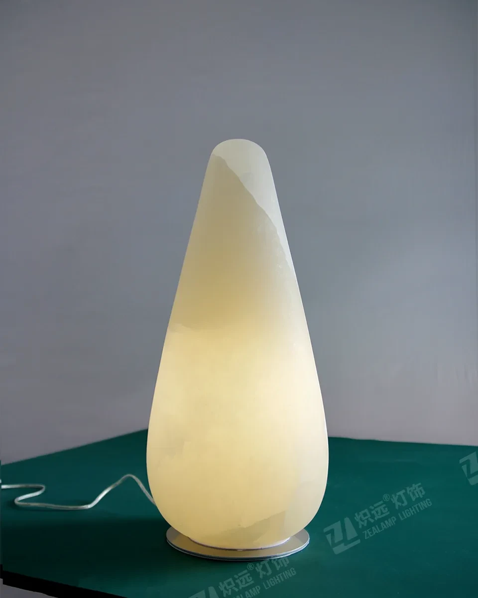 Natural marble table lamp