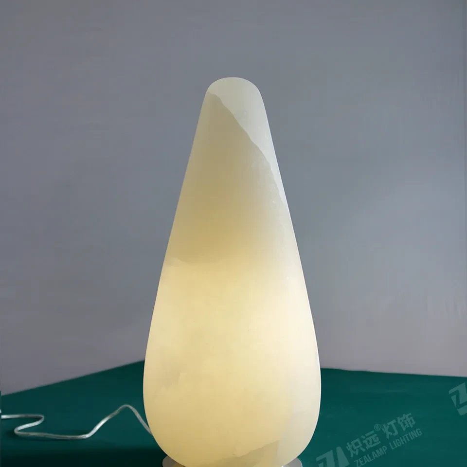 Natural marble table lamp
