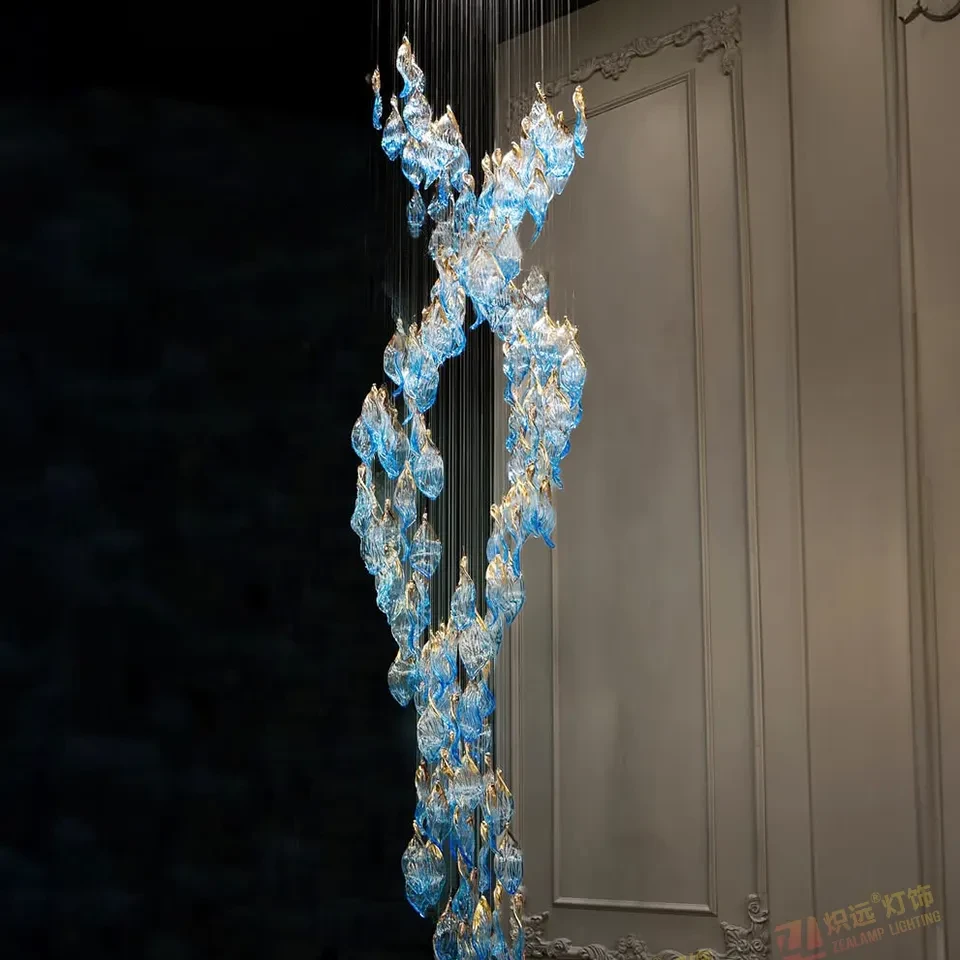 Blue Art Glass Pendant Light