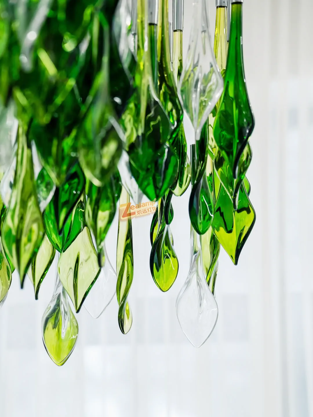 Green glass pendant light