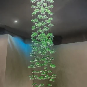 Staircase art glass chandelier