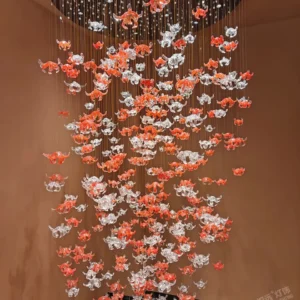 Artistic flower glass chandelier