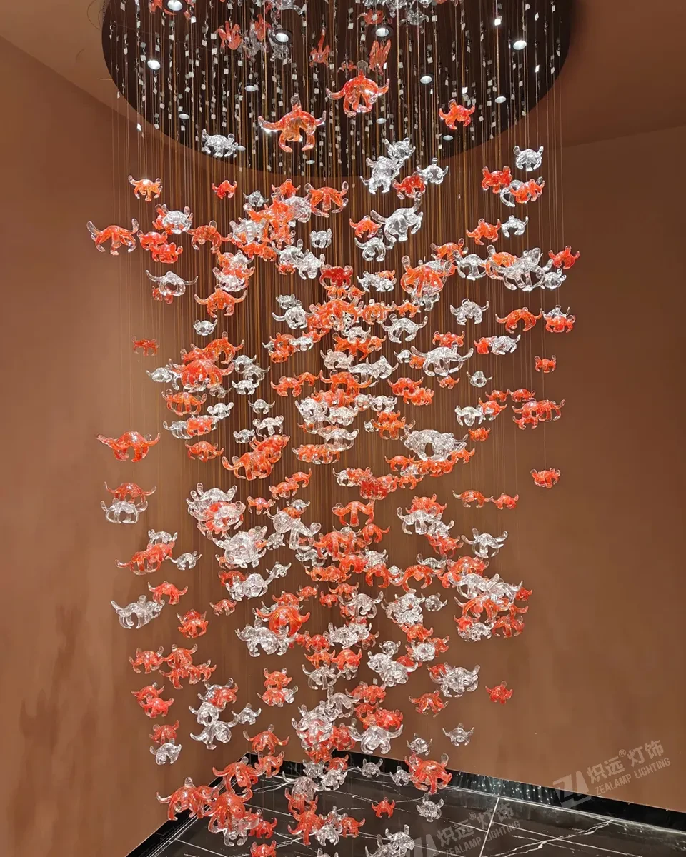 Artistic flower glass chandelier