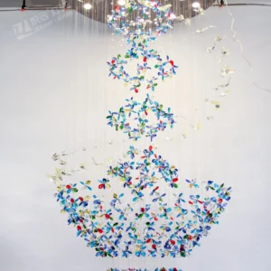 Crystal flower pendant light